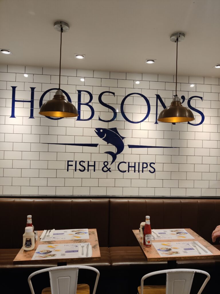Azulejado del restaurante  Hobson's Fish & Chips.
