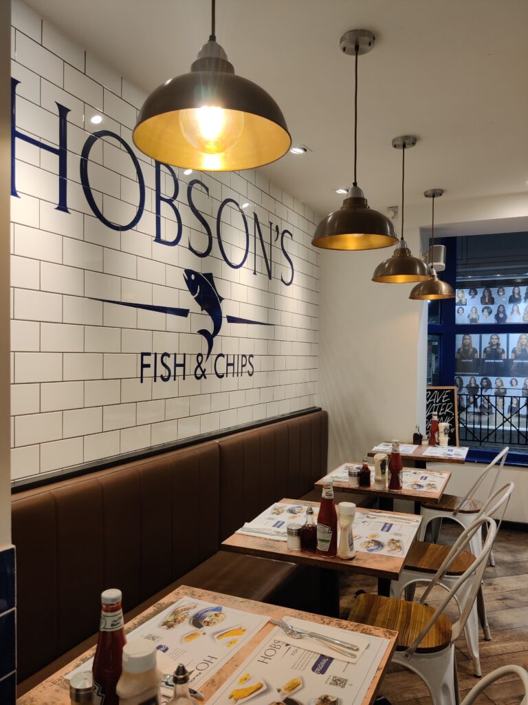 Azulejado del restaurante  Hobson's Fish & Chips.