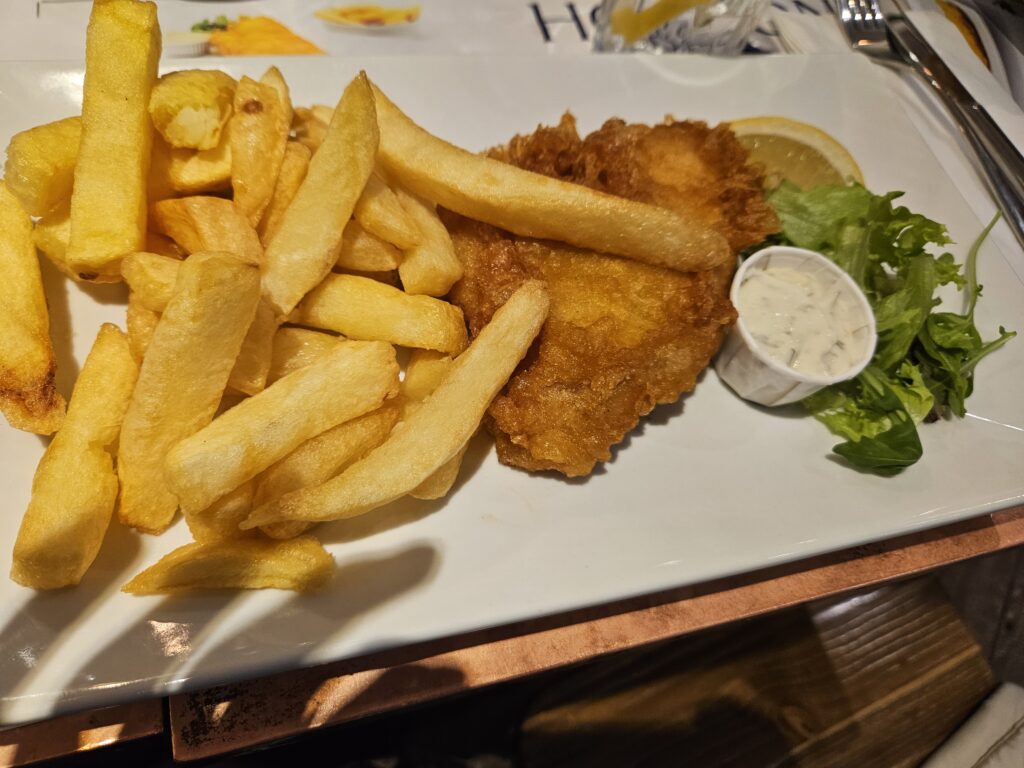 Plato de Fish and Chips en el restaurante Hobson's de Londres