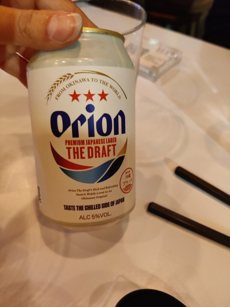 Cerveza japonesa Orion en Kanada-ya.