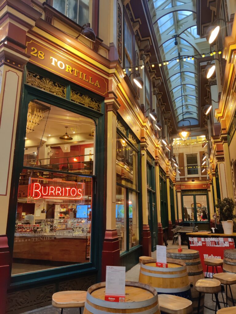 Restaurante mexicano en Leaden hall Market.