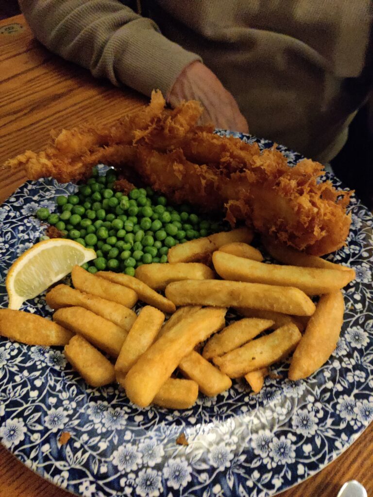 Fish and Chips en el Restaurante Wetherspoons.