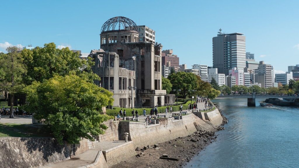 hiroshima, peace monument, atomic bomb dome, unesco world heritage site, hiroshima peace memorial, genbaku dome, cityscape, building
