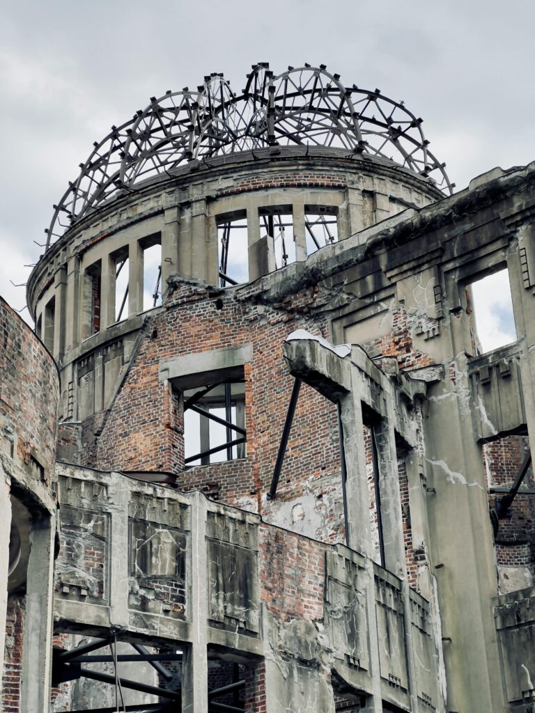 Hiroshima Peace Memorial Dome, a haunting reminder of World War II destruction in Japan.