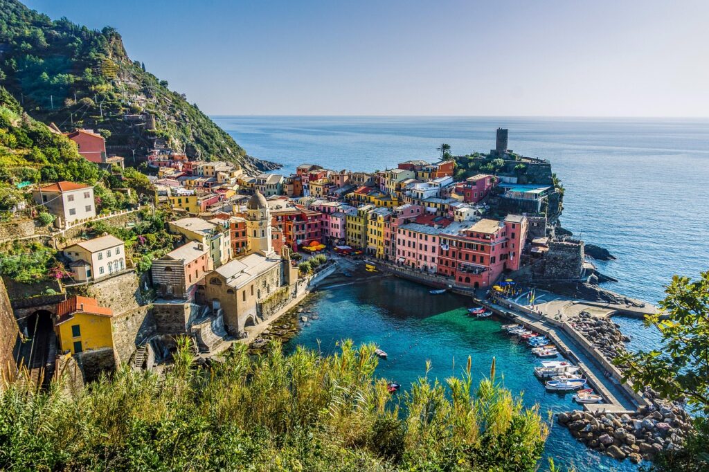 italy, sea, houses, nature, cinque terre, mediterranean